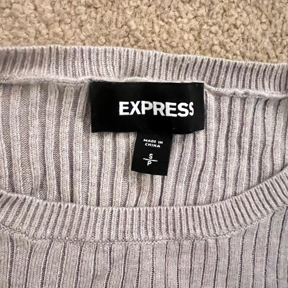 Express Oatmeal Tan Ribbed Sweater - Picture 2 of 3